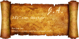 Józan Aszter névjegykártya